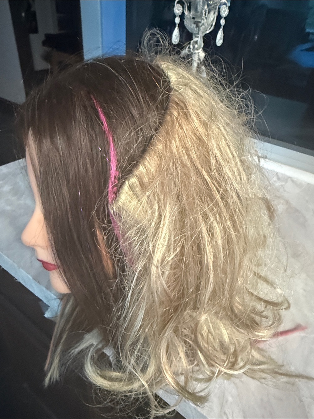 Blonde Curly Women’s Hair 1/2 Wig - Natural Shine clip in - Picture 4 of 4
